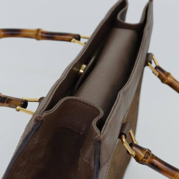 GUCCI Bamboo Tote Bag Suede Brown 002 2853 0260 0 Auth 75116 - Picture 6 of 16